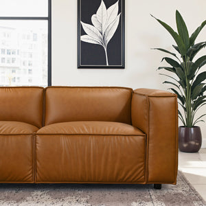 English Elm Brenham Vegan Leather Right Chaise Sectional with Mid Century Metal Legs B183S00203