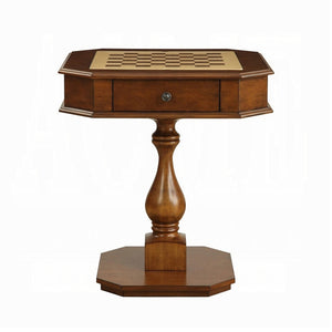 English Elm Square Cherry Finished Game Table with Turned Pedestal Base for Study or Library B016P314075