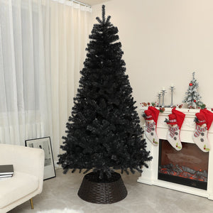 English Elm Homcom 7.5Ft Tall Black Artificial Christmas Tree With 1346 Branch Tips, Easy Setup & Sturdy Base W2225P229283
