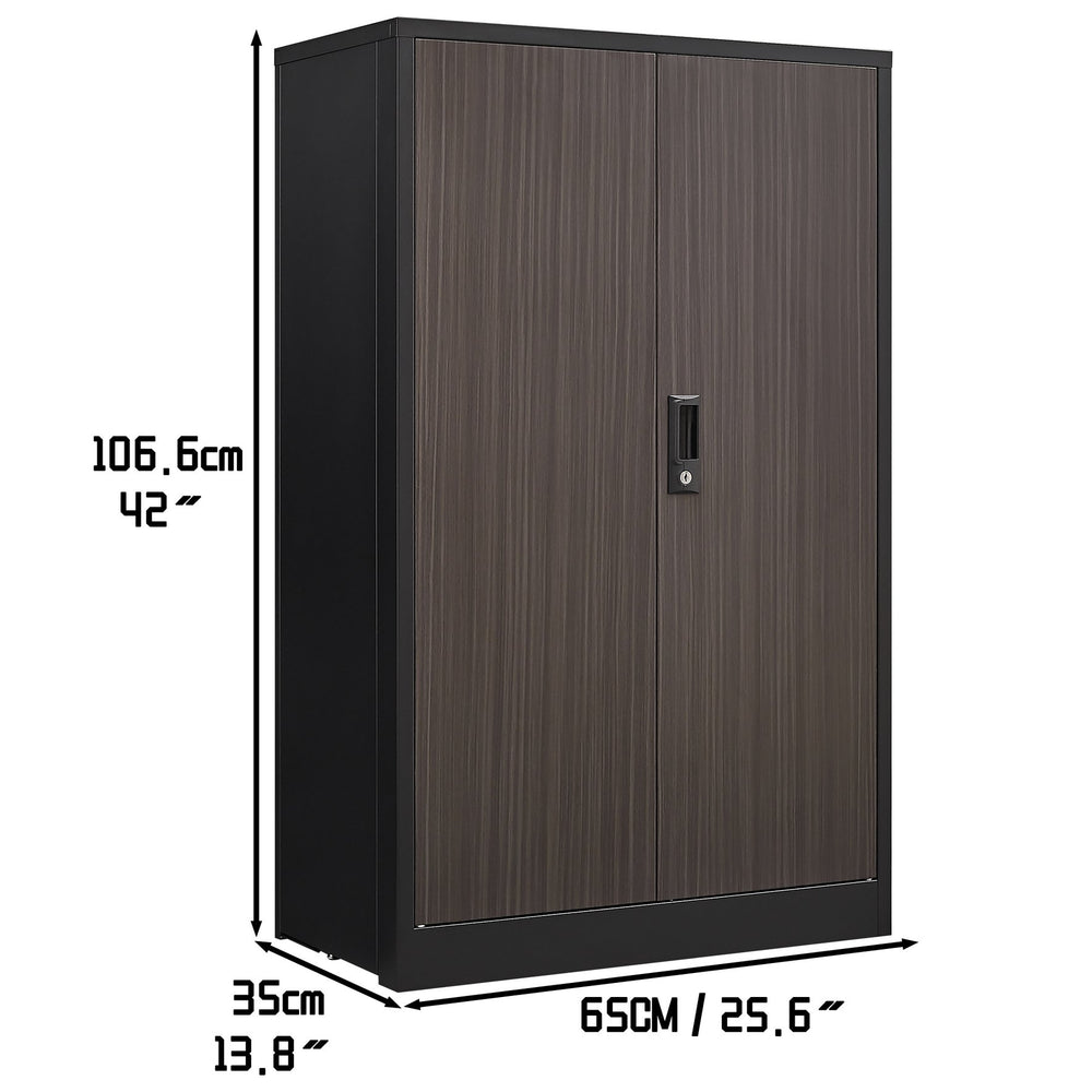 English Elm Metal Locking Storage Cabinet Foldable Steel Locker Adjustable Shelf Home Garage W1247P216101