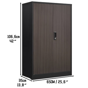 English Elm Metal Locking Storage Cabinet Foldable Steel Locker Adjustable Shelf Home Garage W1247P216101