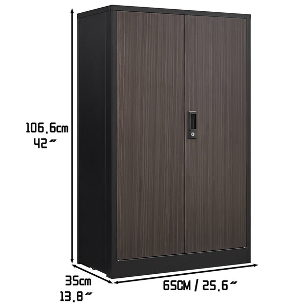 English Elm Metal Locking Storage Cabinet Foldable Steel Locker Adjustable Shelf Home Garage W1247P216101