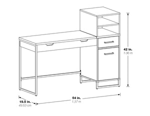 OSP Home Furnishings Hagney Lane Sit-To-Stand Desk Farm Oak