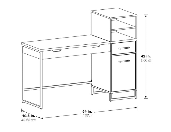 OSP Home Furnishings Hagney Lane Sit-To-Stand Desk Farm Oak