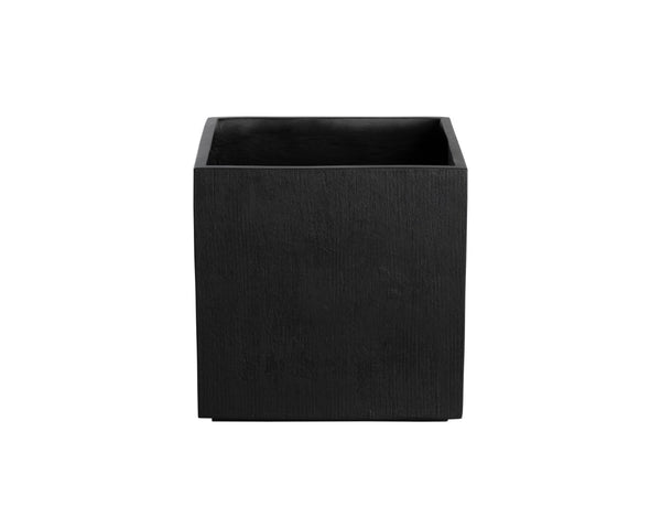 Sunpan TANSY Planter - Contemporary Square Design in Antique Bronze for Elegant Indoor and Outdoor Spaces Black 111135