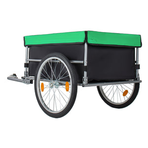 English Elm Foldable Bike Cargo Trailer with 20 Inch Tires Steel Frame and Weatherproof Oxford Cover Green W2932P405184