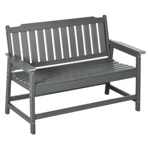 English Elm Outsunny Outdoor Garden Bench For 2, All-Weather Hdpe, 704 Lbs Capacity, Stylish & Durable Design W2225P217579-GIGA