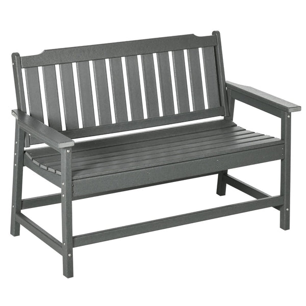 English Elm Outsunny Outdoor Garden Bench For 2, All-Weather Hdpe, 704 Lbs Capacity, Stylish & Durable Design W2225P217579-GIGA