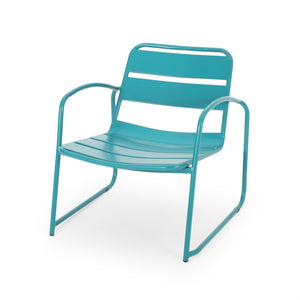 English Elm Christopher Knight Home® - CONRAD Chair with Sleek Iron Frame, Comfortable Curved Seat, Durable Outdoor/Indoor Accent Seating Teal 65197.00T