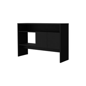 English Elm Wenge Console Table with Two Doors and Three Open Shelves, Sleek Modern Storage for Living Room B062P252130