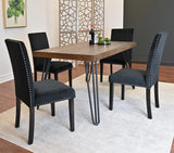 English Elm Ashzo 6-Piece Dining Set, Hairpin Dining Table With 4 Chairs and Bench, 3 Color Options