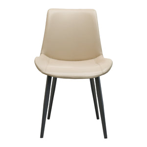 English Elm Beige Cotton Linen Armless Dining Chairs with Oak Legs Ergonomic Set of 2 Beige W5815P476404