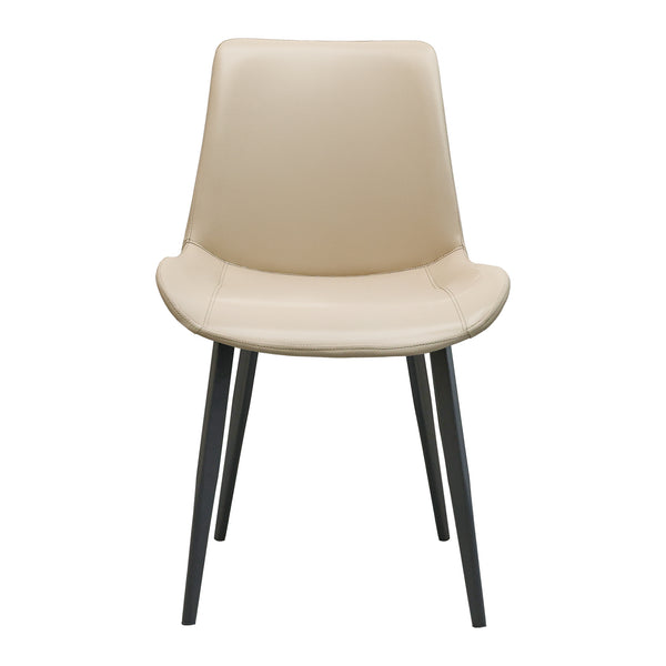 English Elm Beige Cotton Linen Armless Dining Chairs with Oak Legs Ergonomic Set of 2 Beige W5815P476403
