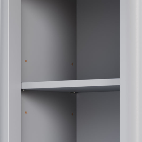 English Elm 68" Tall Fluted Freestanding Storage Cabinet with Drawer and Adjustable Shelf for Bathroom Gray N817P375218G
