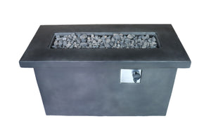 English Elm 24'' Concrete Propane/Natural Gas Outdoor Fire Pit Table with 50,000 BTU, Stainless Steel Burner, Weather-Resistant Charcoal B120P247489