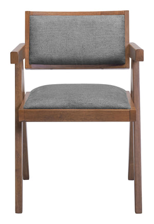 Zuo Modern Delhi Dining Chair Set Of 2 - Stylish Gray Fabric & Walnut Frame For Modern Dining Elegance Gray 100% Polyester,Rubberwood 110396-zuo-modern