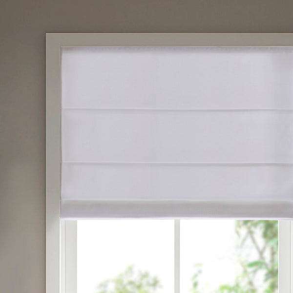 English Elm 1PC Cordless Roman Blind 27x64" Galen Matte Fabric Blackout Polyester Window Panel, Durable Coating White 4.96 L x 9.25 W x 8.07 H B035P341200