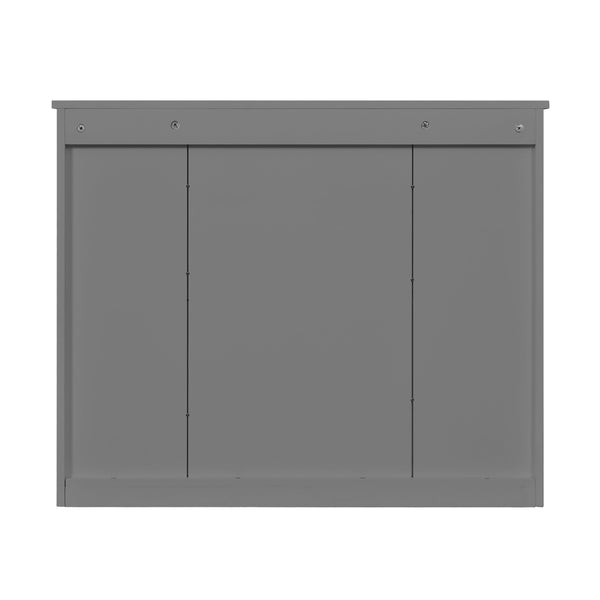 English Elm Bathroom Wall Cabinet Mirrored Mdf Three Door Over Toilet Gray Storage Unit N710P252503E