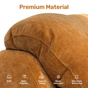 English Elm 3 Seats Power Recliner Sofa Convertible to Bed with Remote, Oversized 29" Seats, Plush Orange Polyester W3795S00003