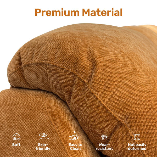 English Elm 3 Seats Power Recliner Sofa Convertible to Bed with Remote, Oversized 29" Seats, Plush Orange Polyester W3795S00003