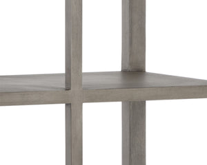 Sunpan KENZIE Bookcase - Stylish Grey Mango Wood Storage with Artisan Craftsmanship for Home & Office Decor 109601