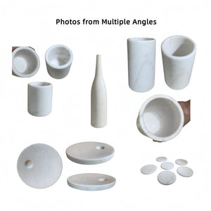 English Elm White Natural Marble Dining Room Accessories Set - Luxurious 10-Piece Collection For Elegant Tables W1696P262939-GIGA