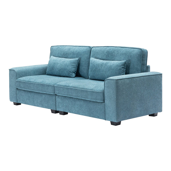 English Elm Package Contemporary Fabric Sofa with Black Legs Plush Cushions for Modern Living N767P206230U_N767P206233U