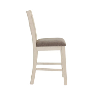 English Elm Set of 2 Polyfiber Upholstered Dining Chairs with Tufted Cushioned Back and Solid Wood Frame, Durable Comfort White B016P226064