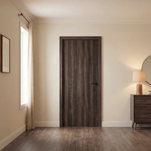 English Elm 36 in Flush Interior Door Slab Walnut Grain Melamine Mdf Hollow Core Low Maintenance B2763P486375