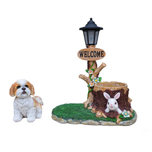 English Elm Sitting Corgi Resin Planter Sculpture Whimsical Porch Garden Decor with Succulent Cavity W5398P464240