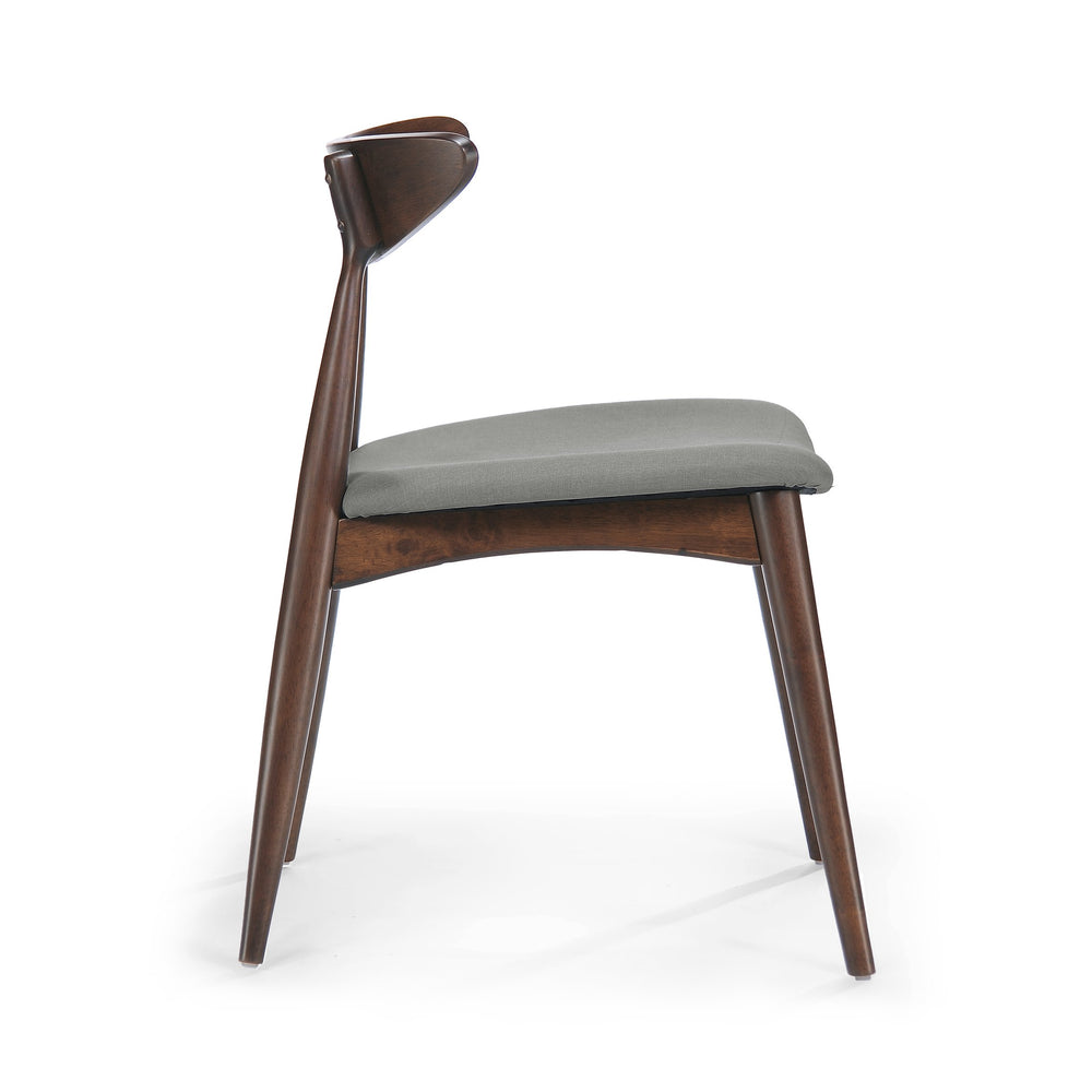 English Elm Christopher Knight Home® - Set Of 2 Retro Rubberwood Chairs With Ergonomic Backrest & Plush Cushions In Walnut & Gray N759P307037D