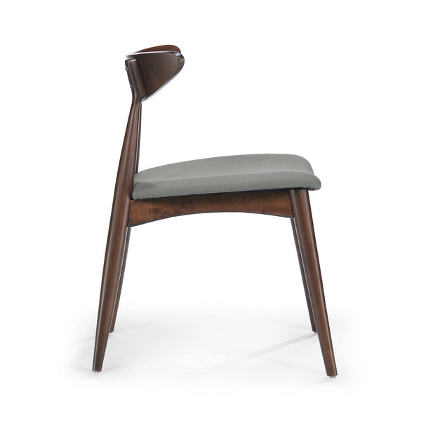 English Elm Christopher Knight Home® - Set Of 2 Retro Rubberwood Chairs With Ergonomic Backrest & Plush Cushions In Walnut & Gray N759P307037D