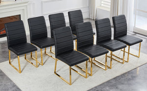 English Elm 6-pack Pu Leather Dining Chairs with Iron Frame and Thick Foam Cushion for Home or Office W2920S00103