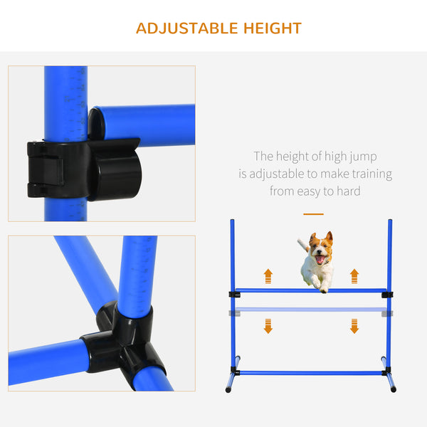 English Elm PawHut Rolling 48" T-Stand Bird Playstand with Large Perch, Stainless Bowls, Tray & Wheels Blue W2225P173788