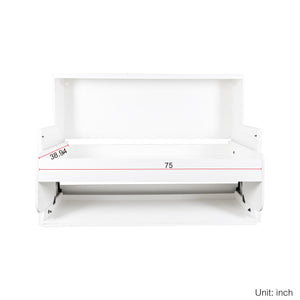 English Elm Murphy Space-Saving Bed with Built-In Desk — Foldaway Horizontal or Vertical Cabinet for Small Rooms W331S00149