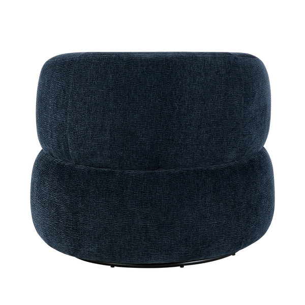 English Elm Modern Barrel Swivel Accent Chair Chenille Upholstery Plush Foam Seat Living Room Blue B011P474248