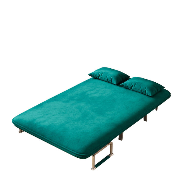 English Elm 39″ Convertible Chair Bed with Adjustable Backrest & Pillow, Steel-Frame Sleeper Chair for Small Spaces Comfortable Multifunctional Lounge Sofa Antique Green W1767P192816
