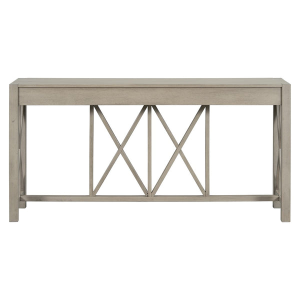 English Elm U_Style 60'' Acacia Veneer Console Table With 4 Drawers & Open Shelf - Modern Farmhouse Design! N711P289747D-GIGA