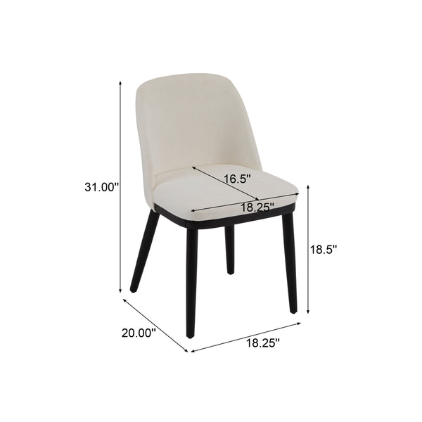 English Elm Dining Chair Set of 2 Mid-century Walnut Wood Frame Upholstered Seat and Back Beige N771P237031M