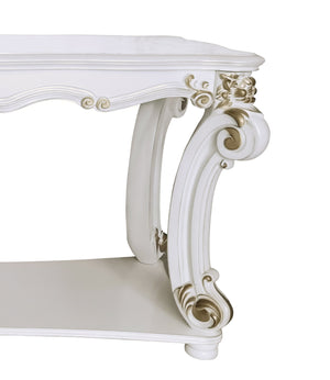 English Elm Vendome Elegant Antique Pearl Finish Sofa Table with Scrolled Legs, Bottom Shelf & Apron Trim B2726P263494