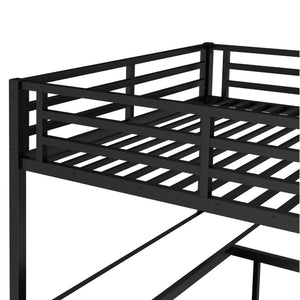 English Elm Metal Twin Xl Loft Bed with L Shaped Desk Wardrobe and Storage for Teens W1580S00417