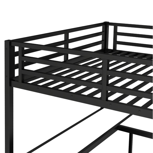 English Elm Metal Twin Xl Loft Bed with L Shaped Desk Wardrobe and Storage for Teens W1580S00417