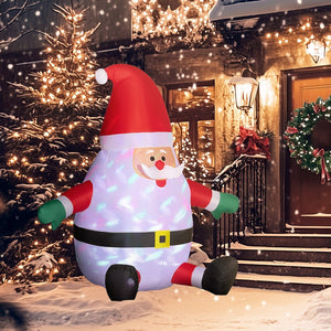 English Elm Outsunny 6' Inflatable Santa Claus With Rotating Magic Light - Perfect For Outdoor Holiday Displays! W2225P249961-GIGA