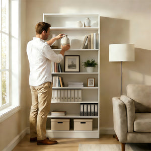 English Elm 9 Tier Freestanding Shoe Rack Tall Mdf Storage Organizer for Entryway Hallway White W3204P454074