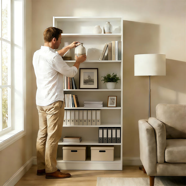 English Elm 9 Tier Freestanding Shoe Rack Tall Mdf Storage Organizer for Entryway Hallway White W3204P454074