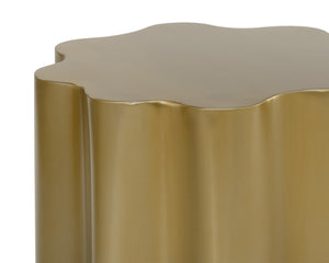 Sunpan Dahlia End Table - Elegant Floral Design with Curves to Elevate Your Living Space Aesthetic Gold Ombre