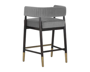 Sunpan CALLEM Counter Stool - Antonio Charcoal, Modern Open-Back Design, Durable Performance Fabric & Luxe Accents 107537