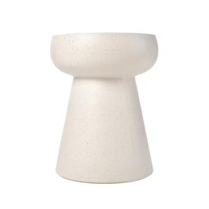 English Elm U_style Sculptural Mushroom Pedestal Table Travertine Mgo Stone Look Patio Accent Beige N711P422070K