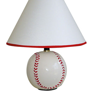 English Elm 12" Charming Ceramic Baseball Table Lamp With Linen Shade – Perfect For Kids' Rooms & Game Spaces B072116101