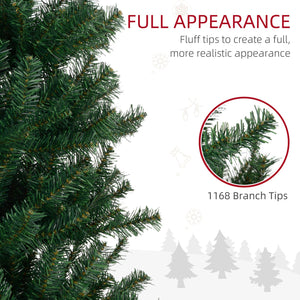 English Elm Homcom 8' Slim Fir Artificial Christmas Tree - Realistic Green Decor For Small Spaces, Easy Assembly W2225P249662